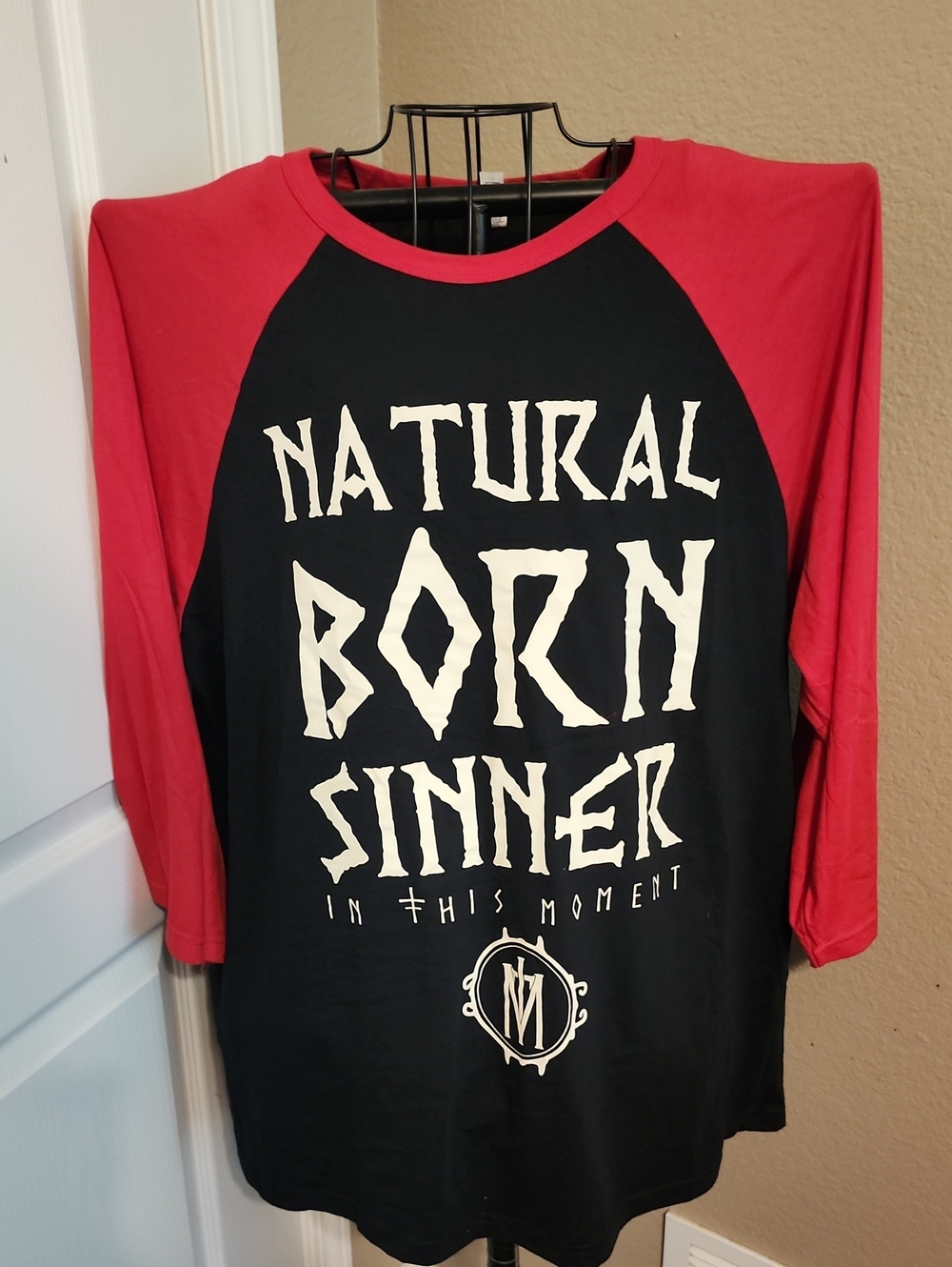 In This Moment 3/4 Sleeve Tee - Black & Red